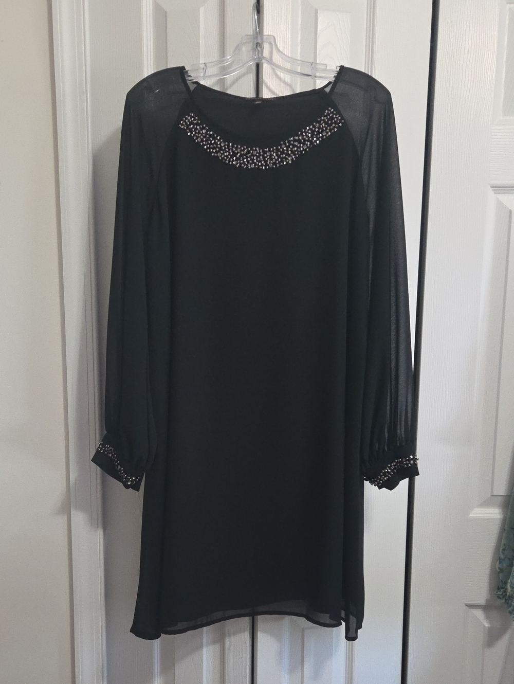 Victoria's Secret Black Long Sleeve Embellished Dress